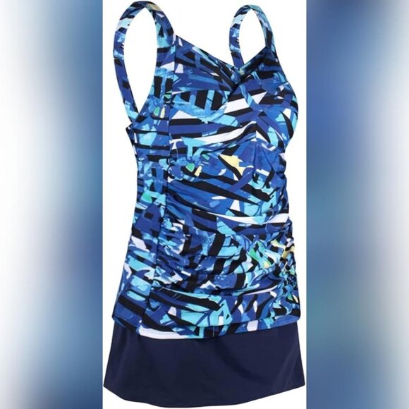 JINXUEER Other - NWT JINXUEER Ruched Modest Two Piece Tankini Swimsuit, 16